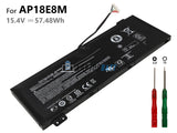 57.48Wh Battery for Acer AP18E8M 15.4V 4 Cells