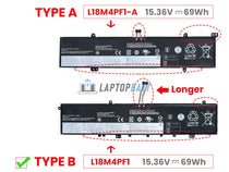 69Wh Battery for Lenovo L18M4PF1 15.36V 4 Cells