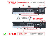 69Wh Battery for Lenovo L18M4PF1 15.36V 4 Cells